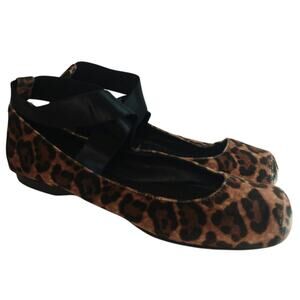 y2k Leopard Jessica Simpson ballet flats sz 37